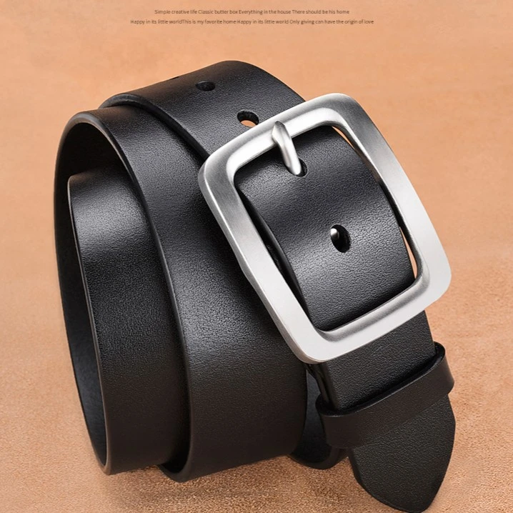 新款男士真皮皮带男款简约针扣纯头层牛皮复古腰带休闲牛仔裤腰带