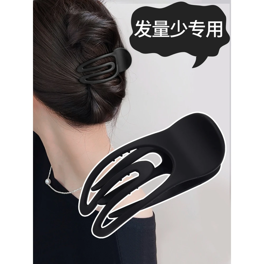 发量少发夹女后脑勺盘发鸭嘴夹新款简约百搭横夹一字夹半扎发夹子