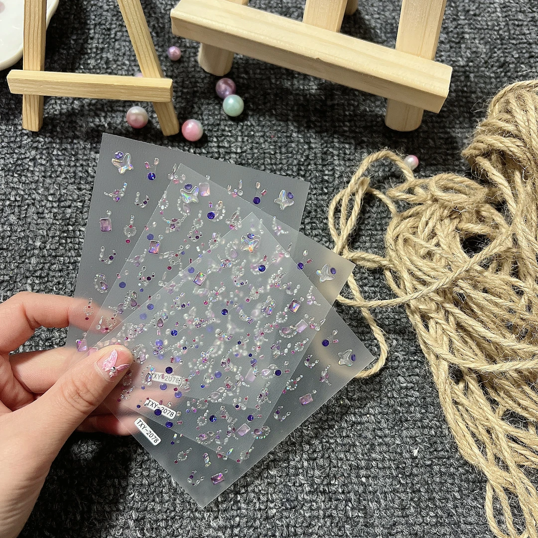 【限定系列】美甲贴纸白色套盒日系卡通指甲贴平底钻混搭款TXY-2078