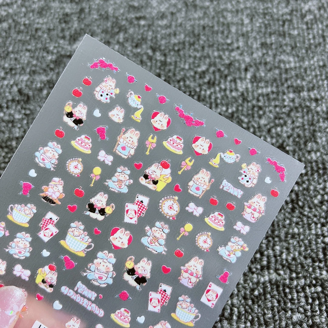 【5张】小熊可爱日系磨砂卡通指甲贴工艺女款ins风美甲贴纸HG-9079