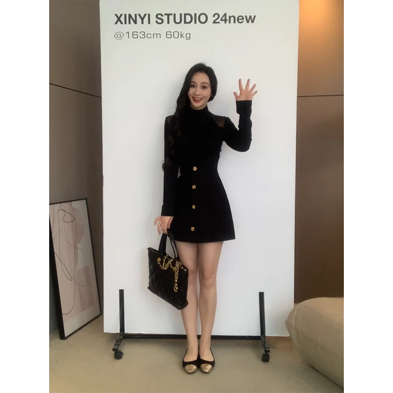 XINYI【掐腰裙】秋冬高腰毛呢半身裙收腰显瘦气质裙子X624G18543