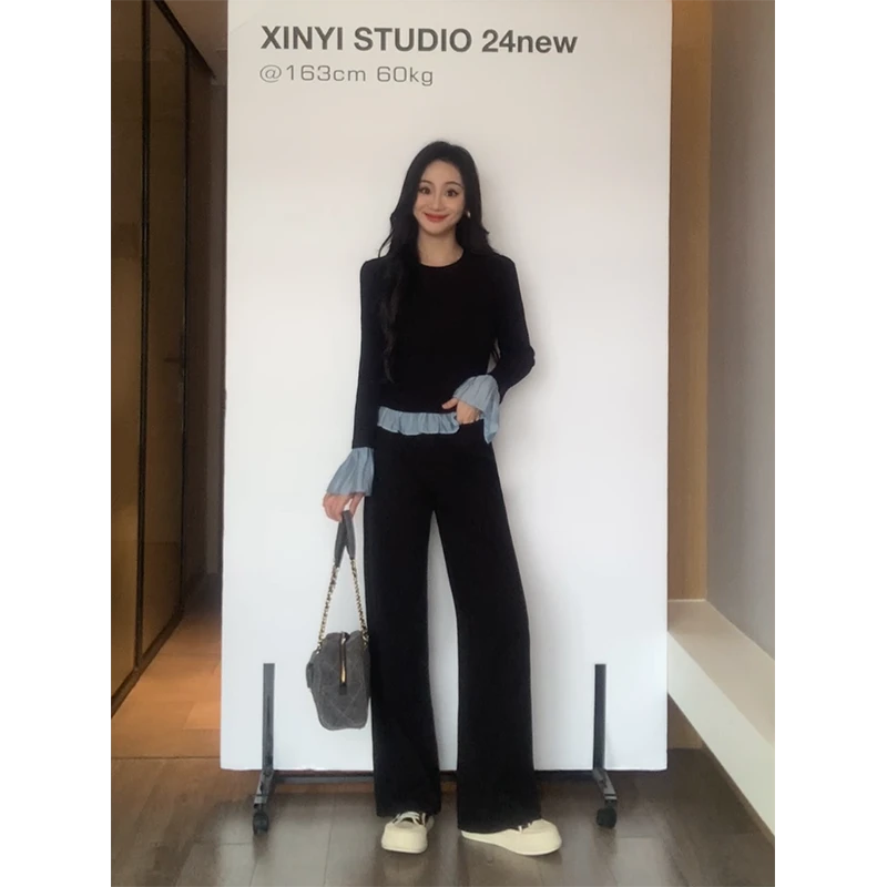 XINYI【暖冬神裤】秋冬毛呢休闲裤女收腰显瘦百搭裤子X624K18449