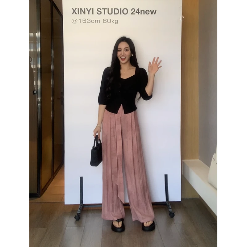 XINYI【禅意美人】夏季天丝提花小衫女收腰显瘦上衣X624E05216