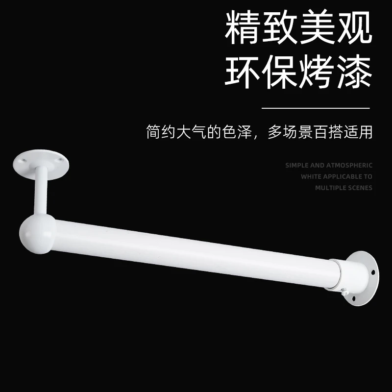 衣柜顶装黑白色挂衣杆吊柜衣通柜子纵向挂杆L型竖装吊杆衣柜耐用