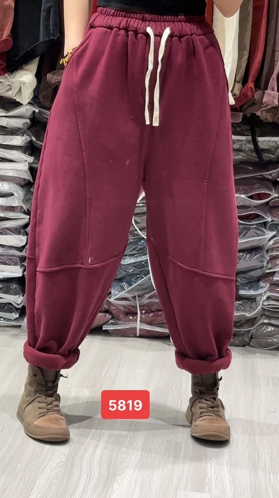 5819加绒加厚针织卫裤