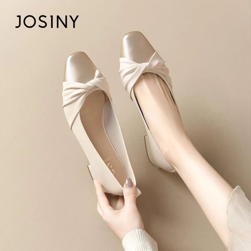 卓诗尼低跟单鞋女2025新款春季配裙子软底时装鞋小香风法式玛丽珍