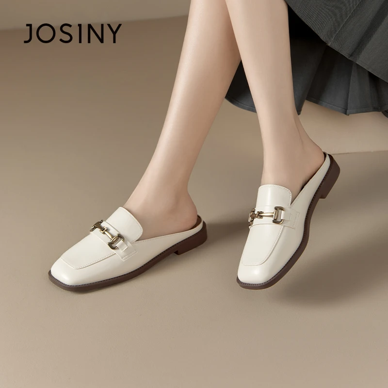 卓诗尼包头拖鞋女外穿2025夏季新款女鞋一脚蹬软底百搭穆勒拖鞋女