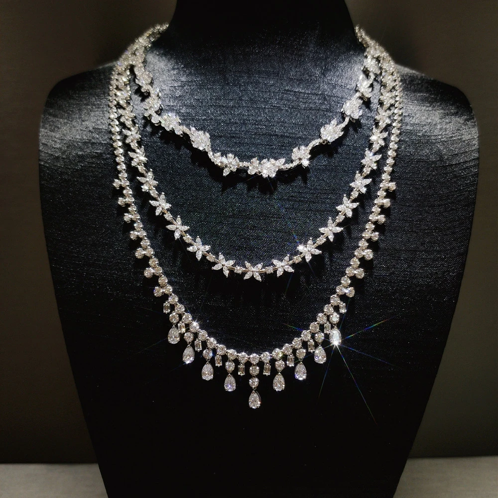 荟翠天下万能链18K钻石项链万能扣轻奢吊坠百搭套链时尚挂彩宝