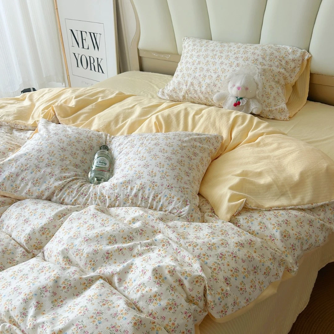 【升级款 超柔软】A类有氧提花四件套秋冬彩竺棉云纱棉小清新三件套