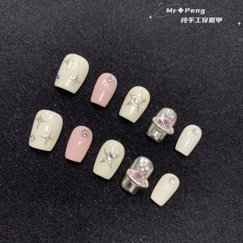 《西太后》纯手工穿戴甲贴钻小众少女显白冰透纯欲高品手工穿戴甲