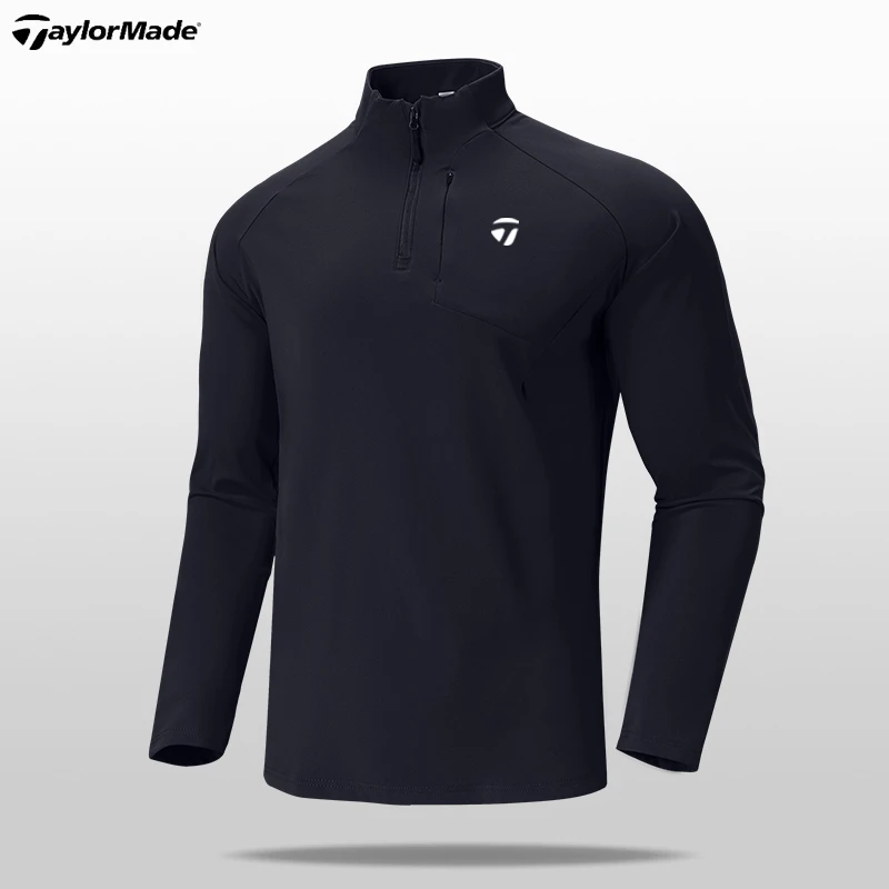 Taylormade泰勒梅男士立领长袖上衣冬季加绒保暖透气高尔夫运动衣