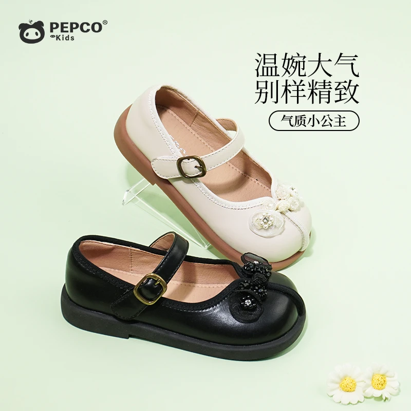 小猪班纳春秋气质时尚软底防滑大气小女孩小童大童女宝软皮小皮鞋