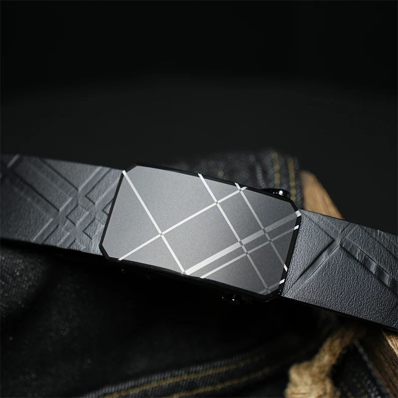 高品质【头层牛皮】单层皮自动扣真皮男士腰带商务休闲简约百搭皮带