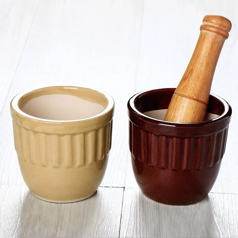 土陶粗瓷蒜臼 家用老式捣蒜器传统捣蒜罐陶瓷蒜缸砸蒜罐捣蒜泥