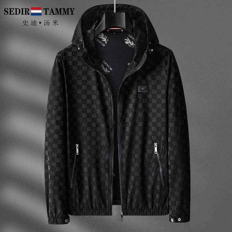 史迪汤米夹克男春秋季薄款百搭男士连帽风衣外套时尚潮流薄款男装