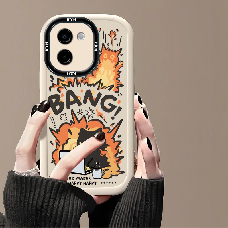 上班爆炸猫适用VIVOY200手机壳防摔全包个性Y200I小众ins软胶