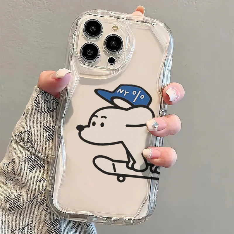 滑板小狗苹果15Plus手机壳13软壳iPhone14Pro/6/12防摔xs/xr/8p/7