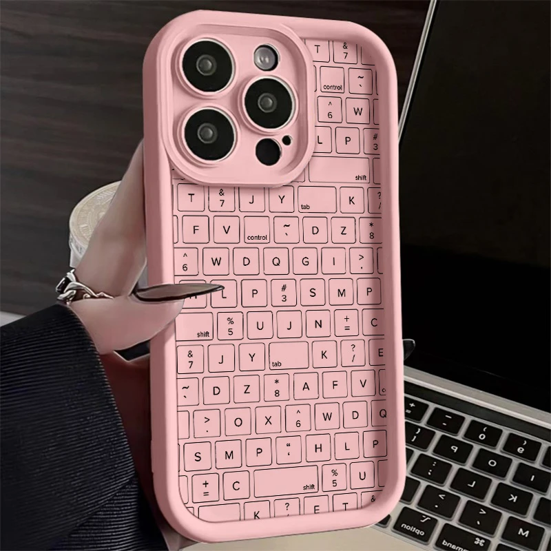 创意键盘适用苹果15/14手机壳iPhone14promax软胶13pro12/11/xr/7