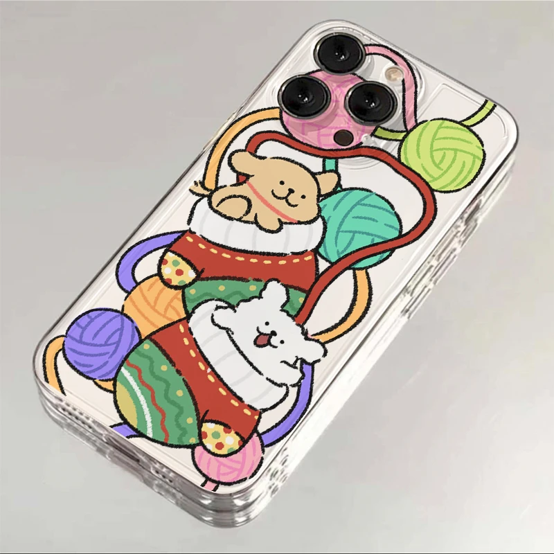 线球小狗iphone15苹果手机壳14promax软胶13pro透明12/创意XR卡通