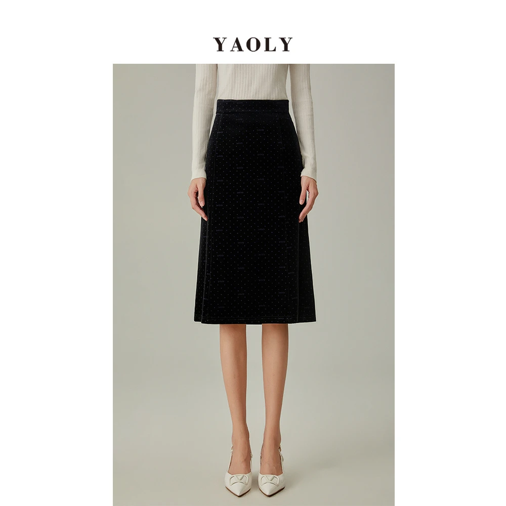 姚领yaoly女装专柜新款中裙821F42411