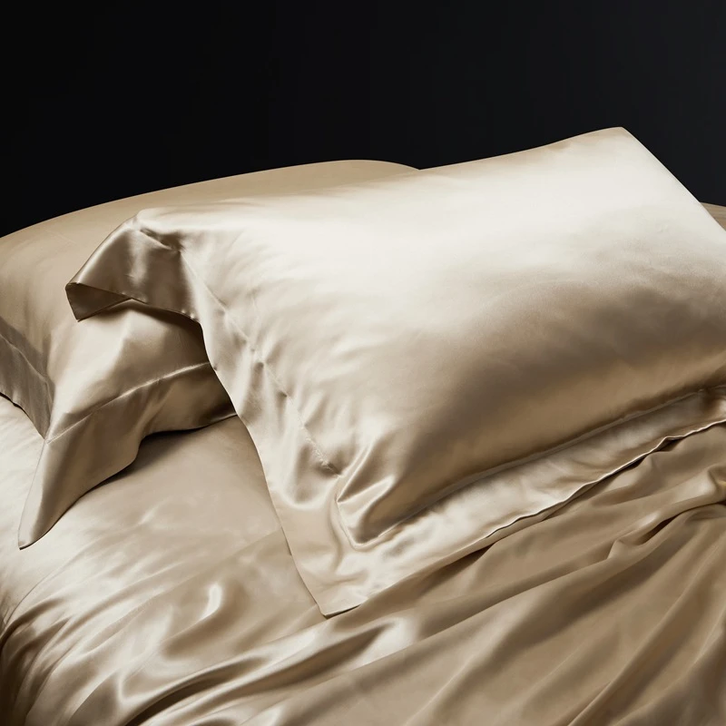 纯色真丝桑蚕丝枕套双面丝绸冰丝枕头套成人48X74跨境出口枕芯套