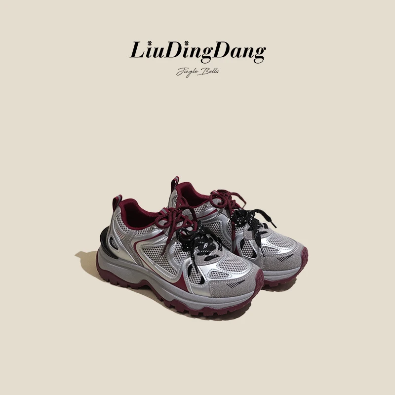 【刘叮咚女鞋】老爹鞋女新款春秋季增高休闲百搭显脚小厚底运动鞋