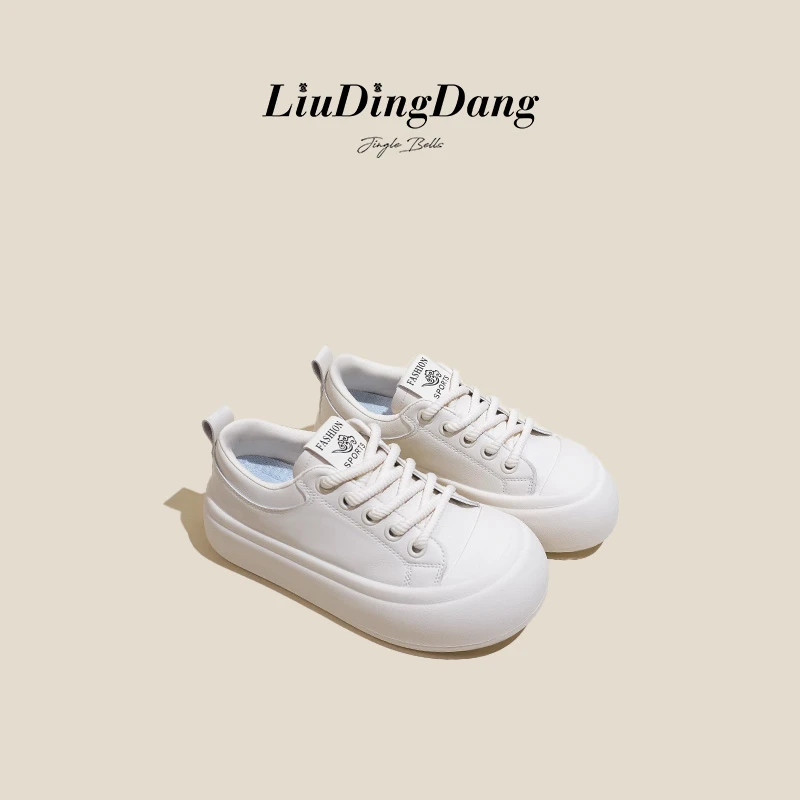 【刘叮咚女鞋】小白鞋女2024新款潮流休闲平底鞋子潮百搭板鞋白色