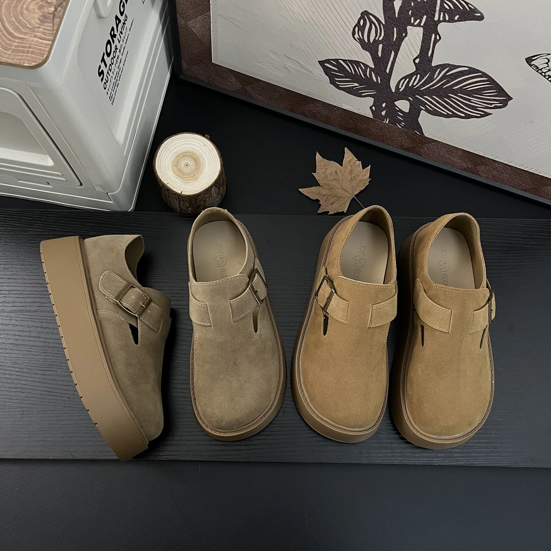 【三喜】‘起司勃肯’厚底增高百搭复古勃肯鞋早春新款舒适踩屎感女