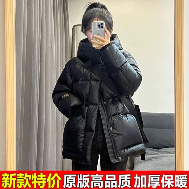 雅鹿新款黑色白鹅绒金标羽绒极寒服女收腰显瘦2024冬季新女童促销