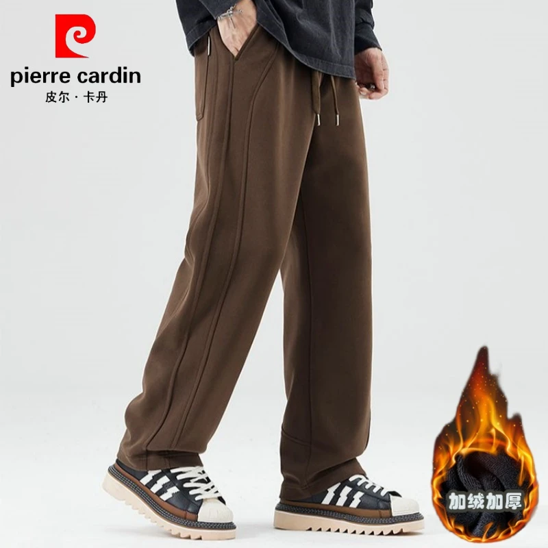 皮尔卡丹直筒休闲裤子男秋季宽松大码长裤美式潮流百搭阔腿卫裤