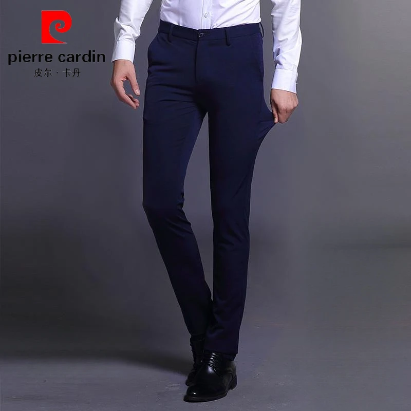 皮尔卡丹春秋冬男士商务西裤男韩版弹力小脚修身长裤免烫休闲裤子