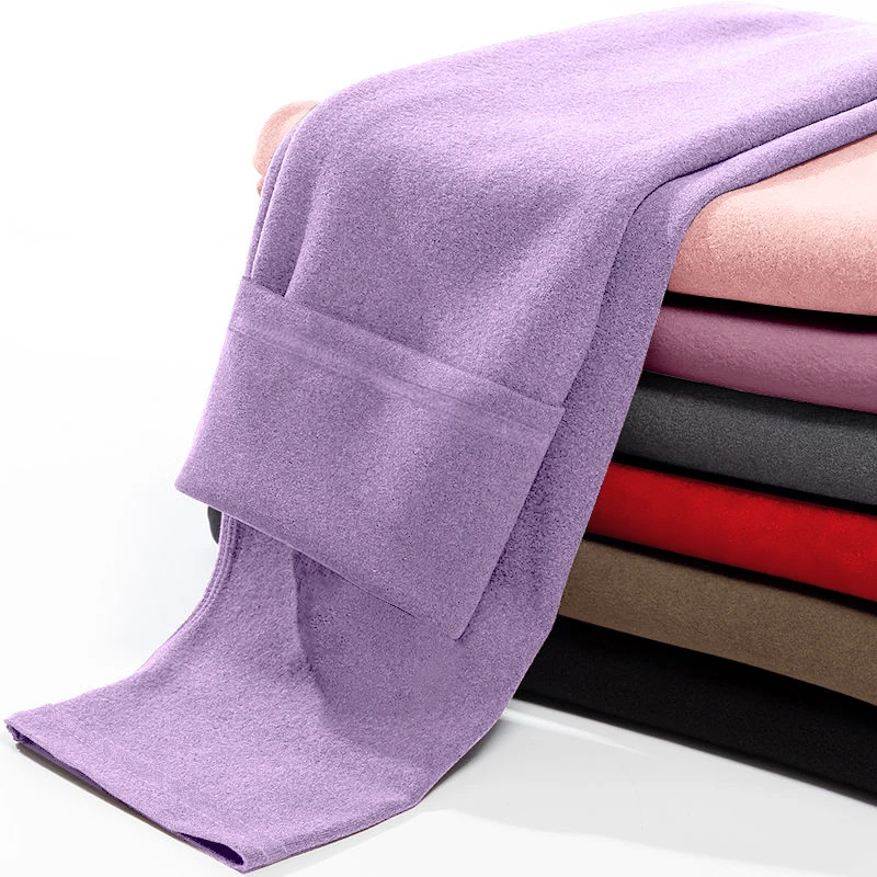 双面德绒女士新款秋裤发热保暖高腰大码修身加绒薄款打底棉毛线裤