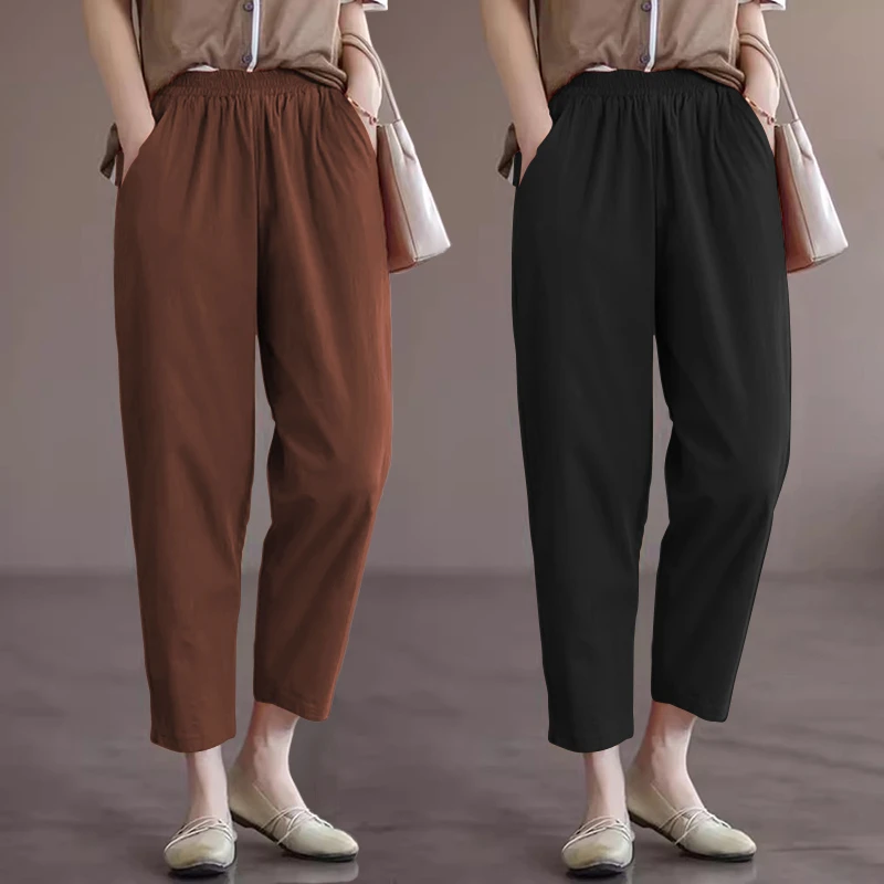 夏装薄款阔腿休闲宽松复古冰丝热裤女款高腰小个子七分裤ins潮流