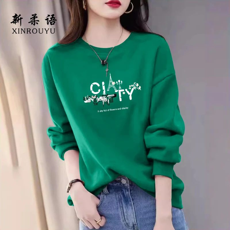 秋季新款休闲通勤风百搭卫衣2025爆款女装时尚洋气宽松圆领上衣潮