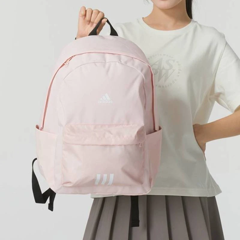 adidas/阿迪达斯户外双肩包女夏百搭简约学生大容量书包粉JF0674