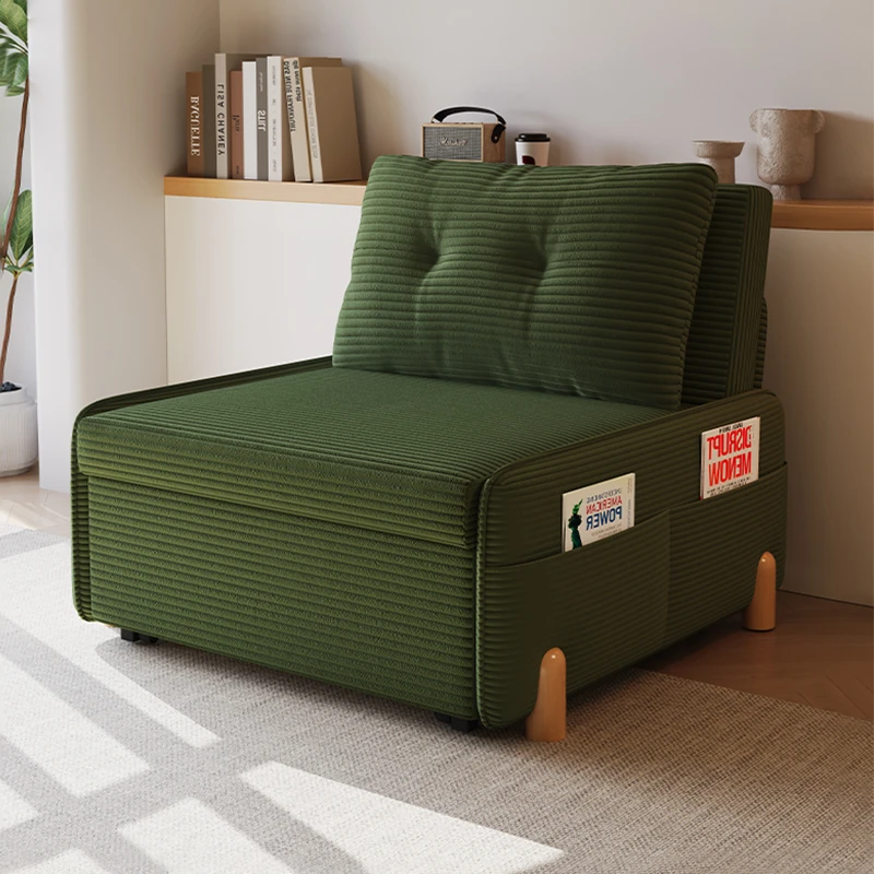 灯芯绒沙发床北欧双人可伸缩艺术可折叠客厅躺椅沙发家用简约单人