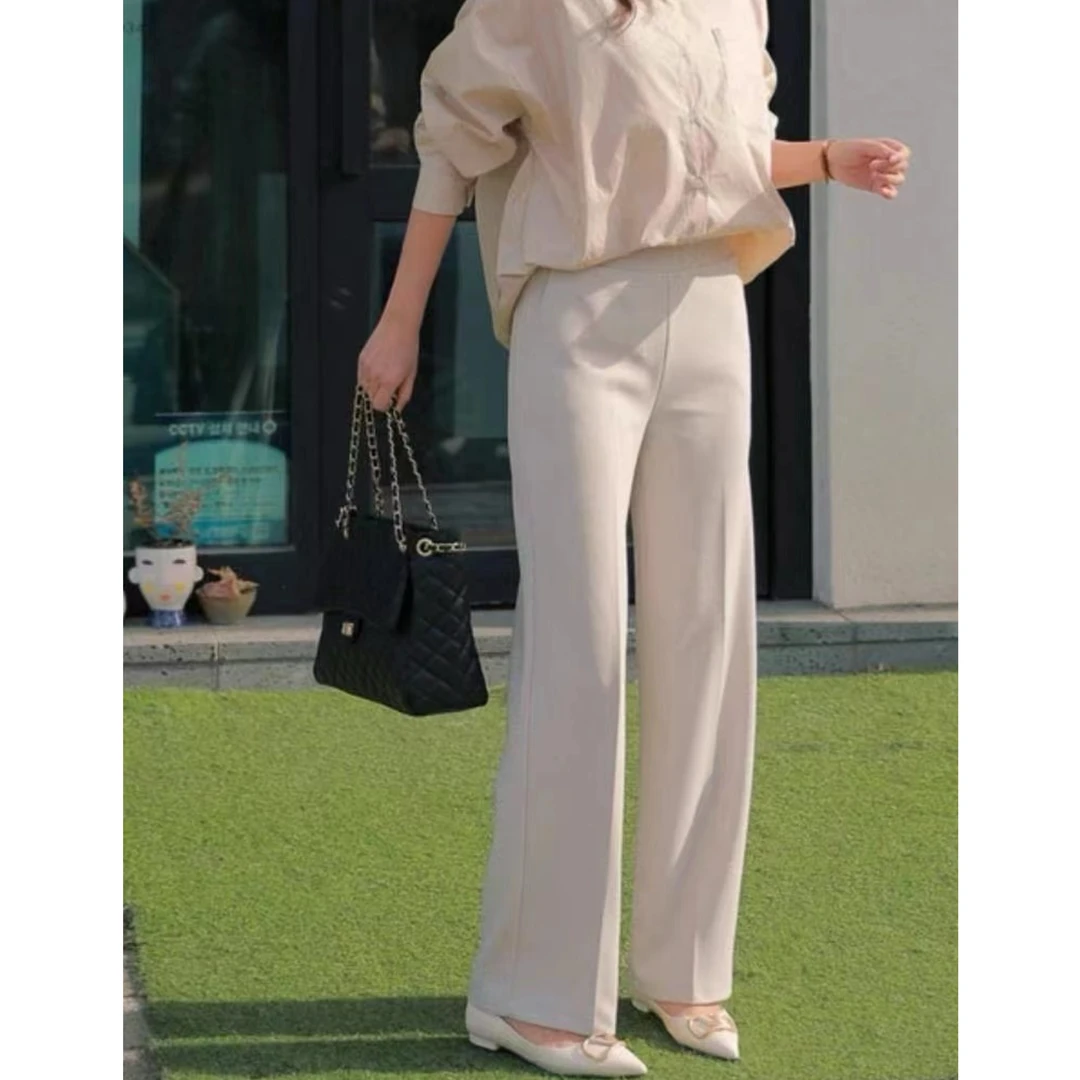 【韩拿】新品气质高弹力直筒裤