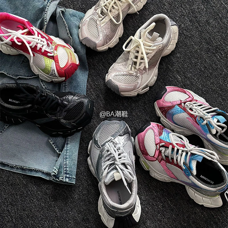 新款厚底休闲网面老爹鞋增高鞋显脚小软底软面上脚好穿不累脚