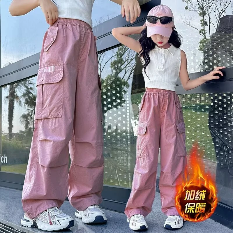 女童秋季工装裤2025新款春秋款中大童休闲裤宽松洋气显瘦百搭长裤