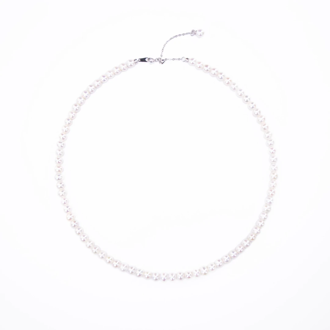 【奥萝拉珠宝】 淡水珍珠 小米珠 项链5-5.5mm  气质白色时尚#Zl121