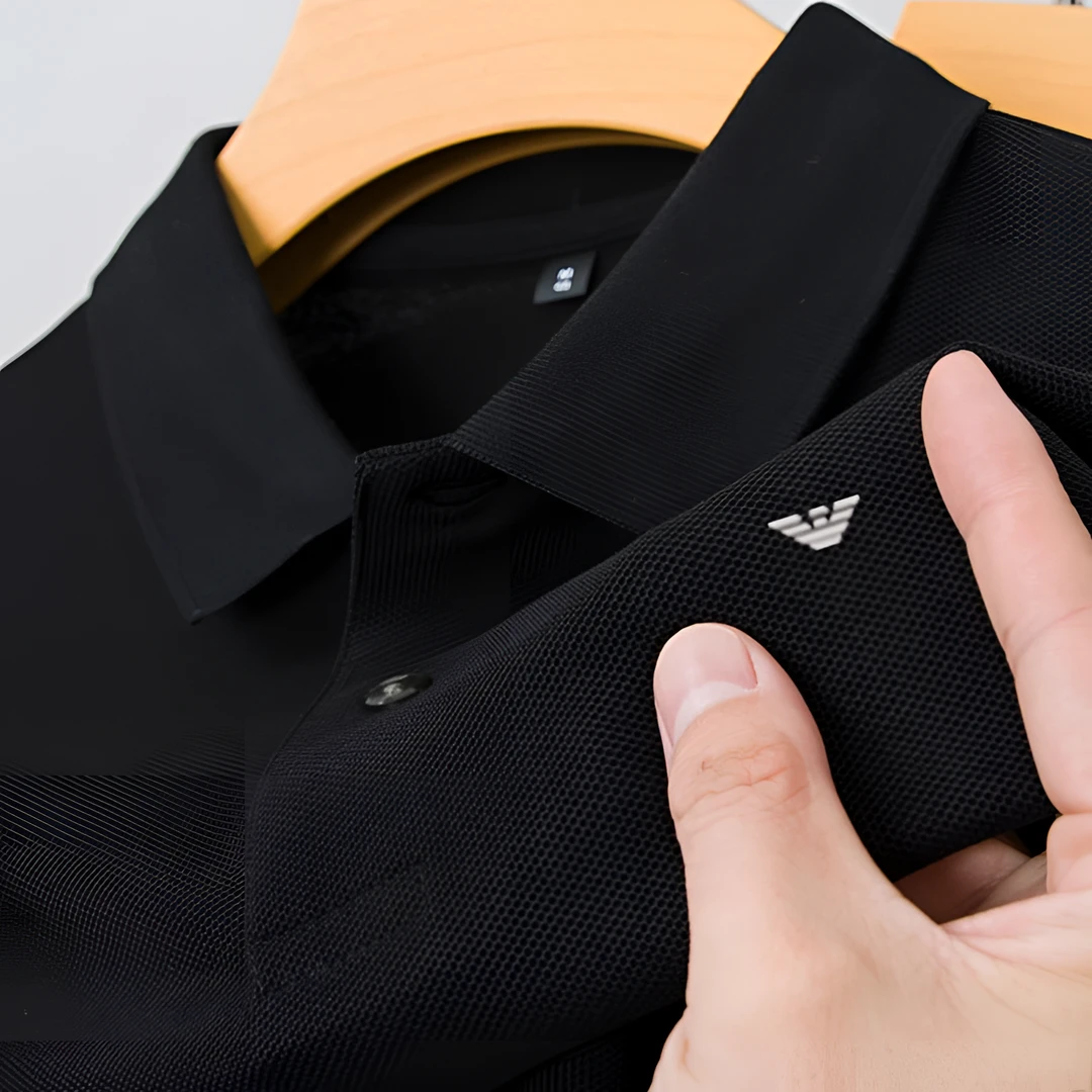 专柜正品男士100%纯棉短袖翻领POLO衫夏季休闲百搭轻奢纯色透气