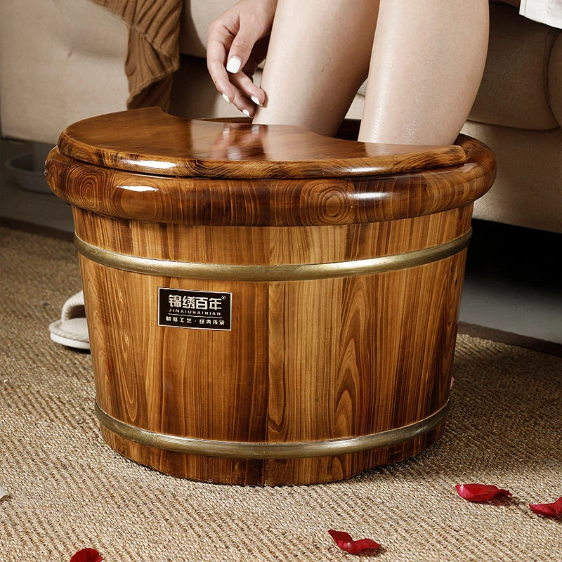 【小扬哥甄选】碳化泡脚木桶新款泡脚桶家用木质过小腿足浴洗脚盆