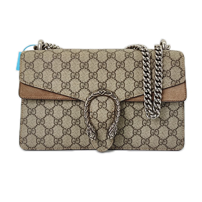 95新 GUCCI/古驰 Dionysus酒神中号单肩包女士斜挎包驼色