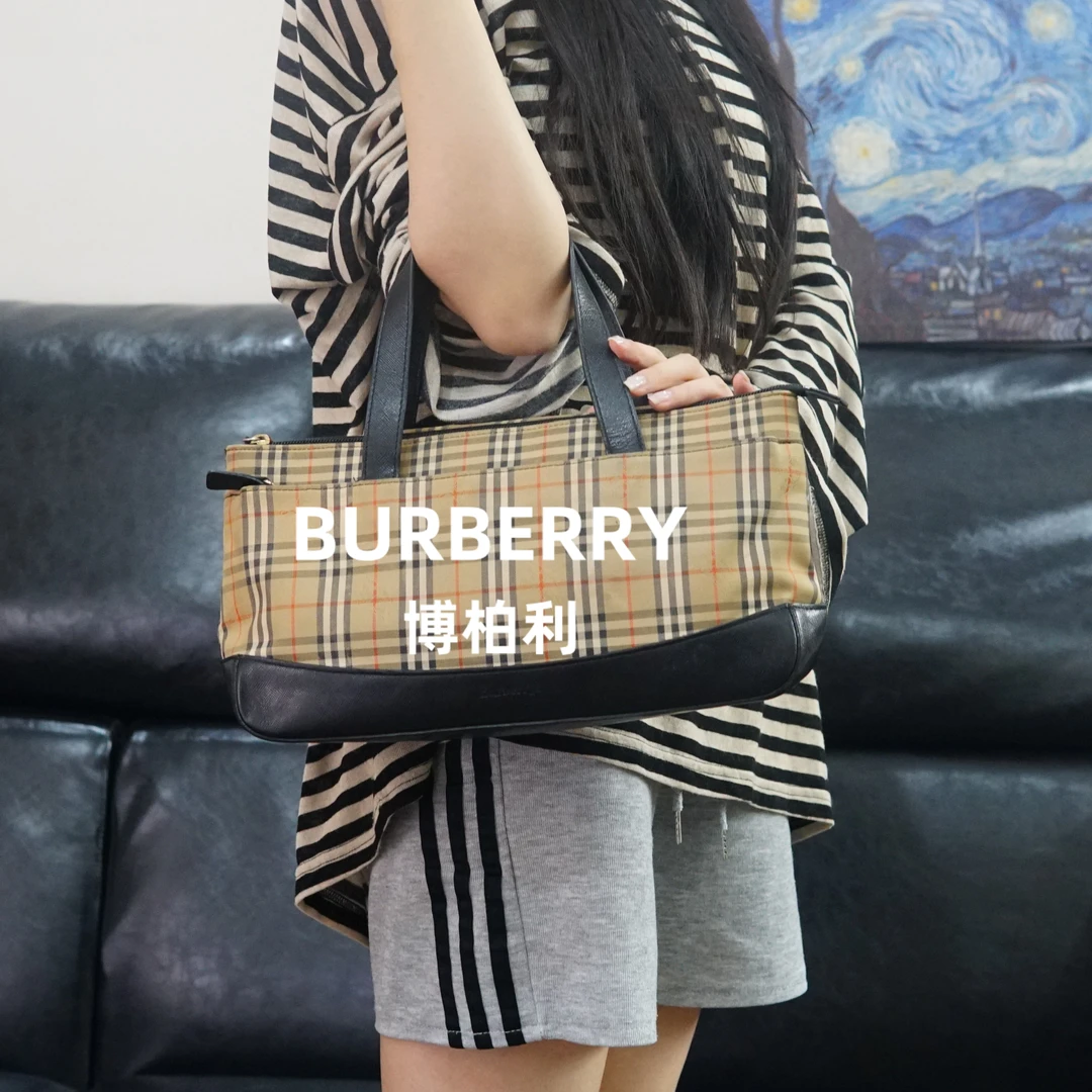 95新 BURBERRY/博柏利 格纹单肩包/JJ09116158/6158