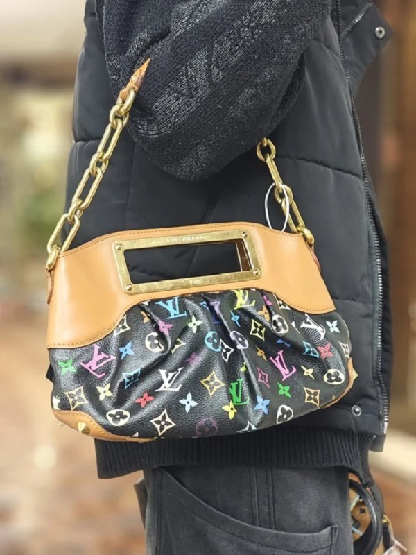 95新 LouisVuitton/路易威登 黑三彩链条包K/欧/SP10231054/1054
