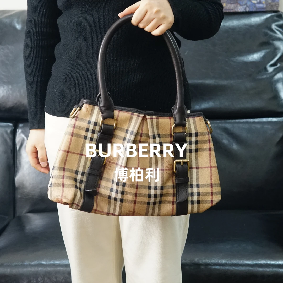 95新 BURBERRY/博柏利 巴宝莉/格纹单肩包/BB11713056/3056