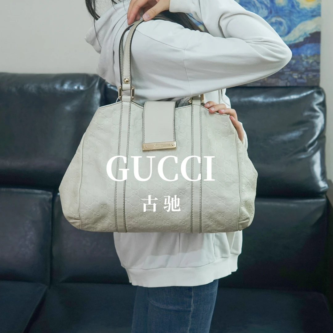 95新 GUCCI/古驰 白色老花单肩包/ZS09730026/0026
