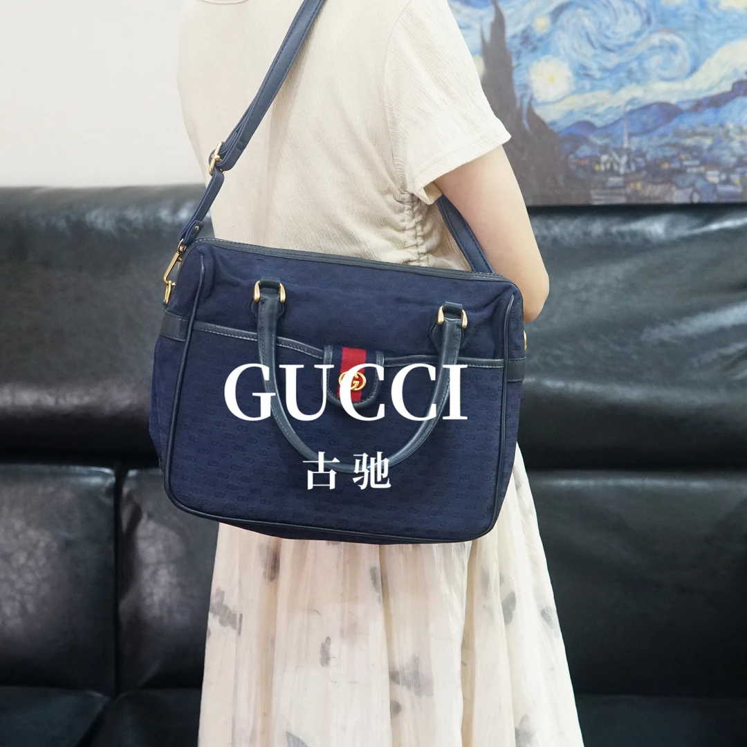 95新 GUCCI/古驰 蓝色单肩包/BC09415512/5512