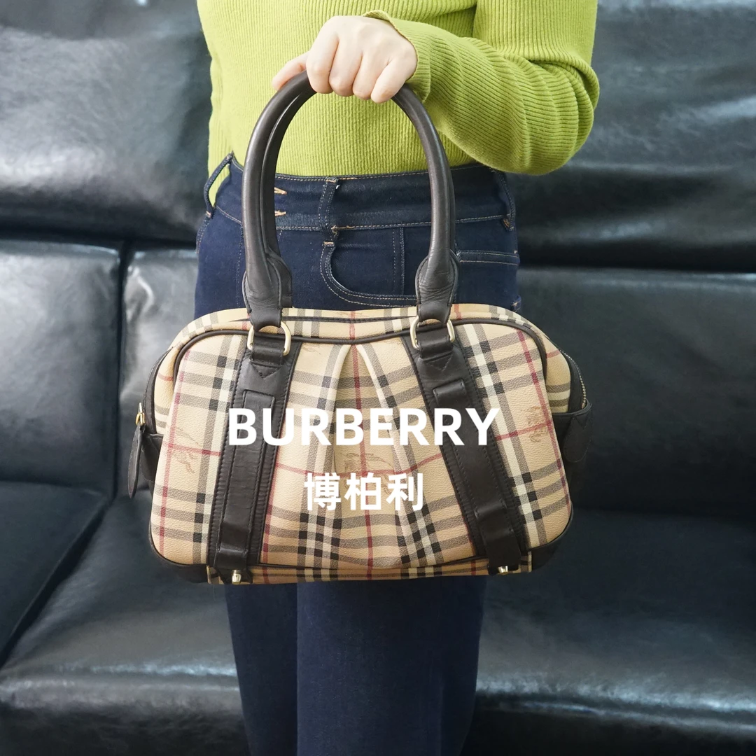 95新 BURBERRY/博柏利 巴宝莉 格纹单肩包/HB10827464/7464/优