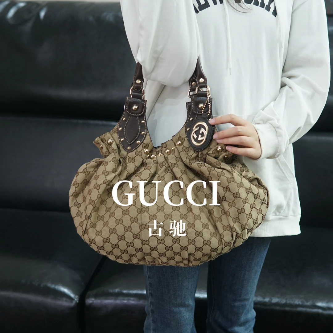 95新 GUCCI/古驰 老花拼皮单肩包/WG09629089/9089